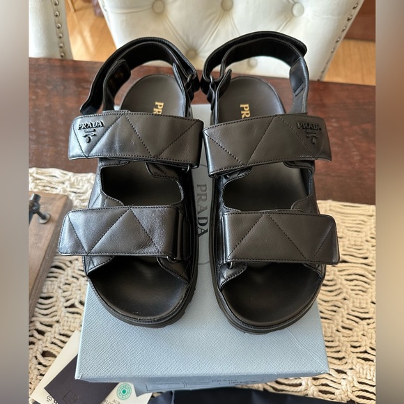 Prada Women’s Quilted Nappa Leather Slingback Sandals - Size 10.5 - New in Box - Picture 1 of 5